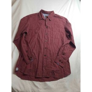 J.L. Powell Button Down Shirt Mens Medium Maroon Flannel Casual Gorpcore Utility